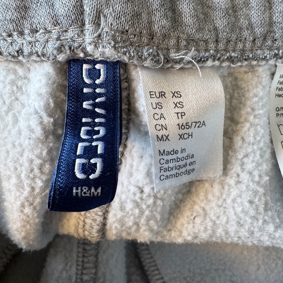 Divided H&M Casual Fleece Lined Baggy Sweatpants Gray Size XS Grunge Streetwear - Picture 7 of 13